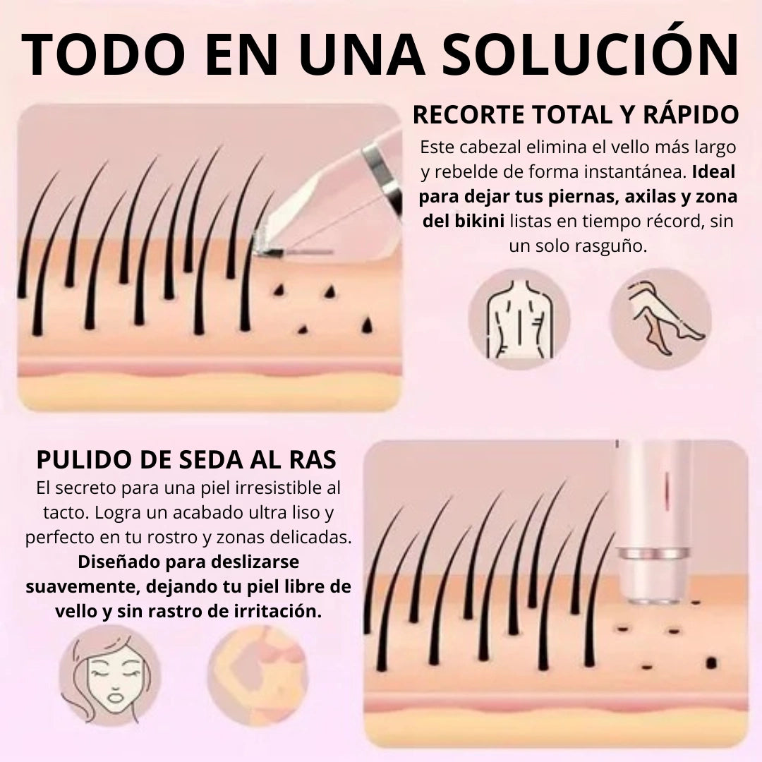 DEPILADORA ZENTORA™ 2-EN-1 IMPERMEABLE: TU PIEL DE SEDA SIN DOLOR 🌸✨